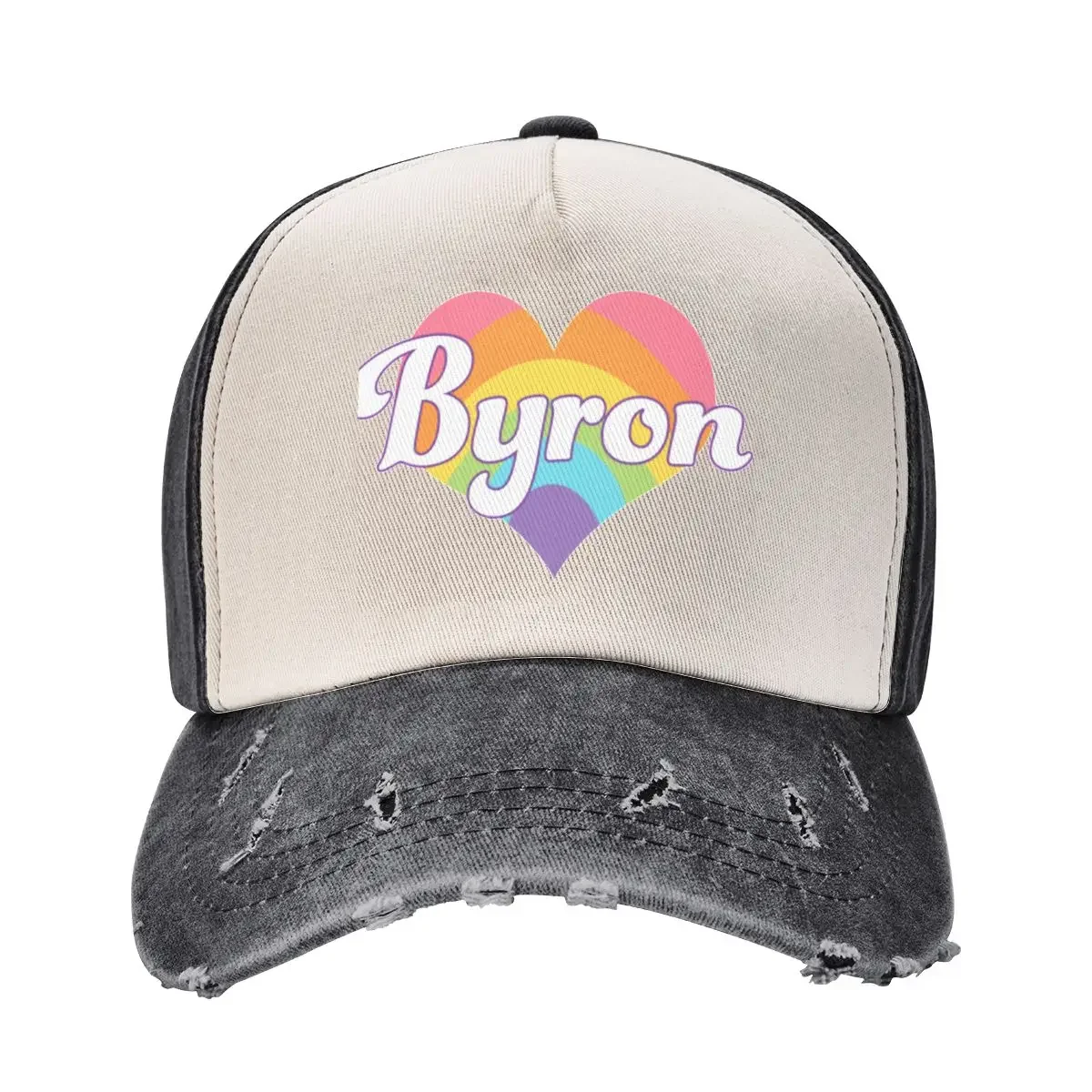 Love Byron - Bay Australia Бейсбольная кепка Rainbow Heart Джентльменская шляпа Рыболовная