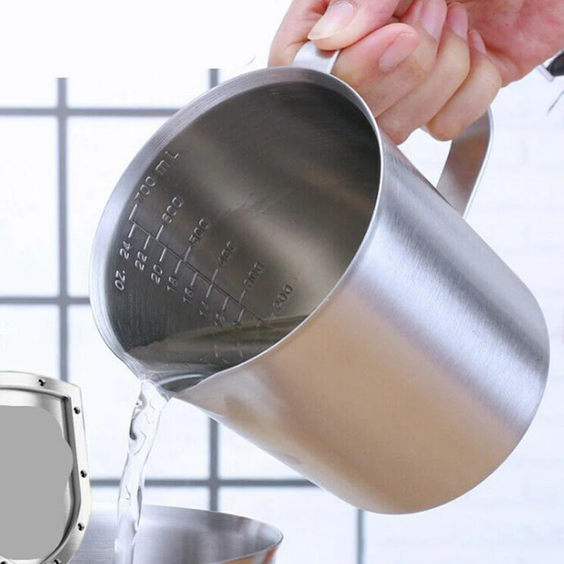 

Thickened 304 Stainless Steel Measuring Cup With Scale 2000ML 1000ML 500ML Large Capacity Kitchen Practical Measuring Cup