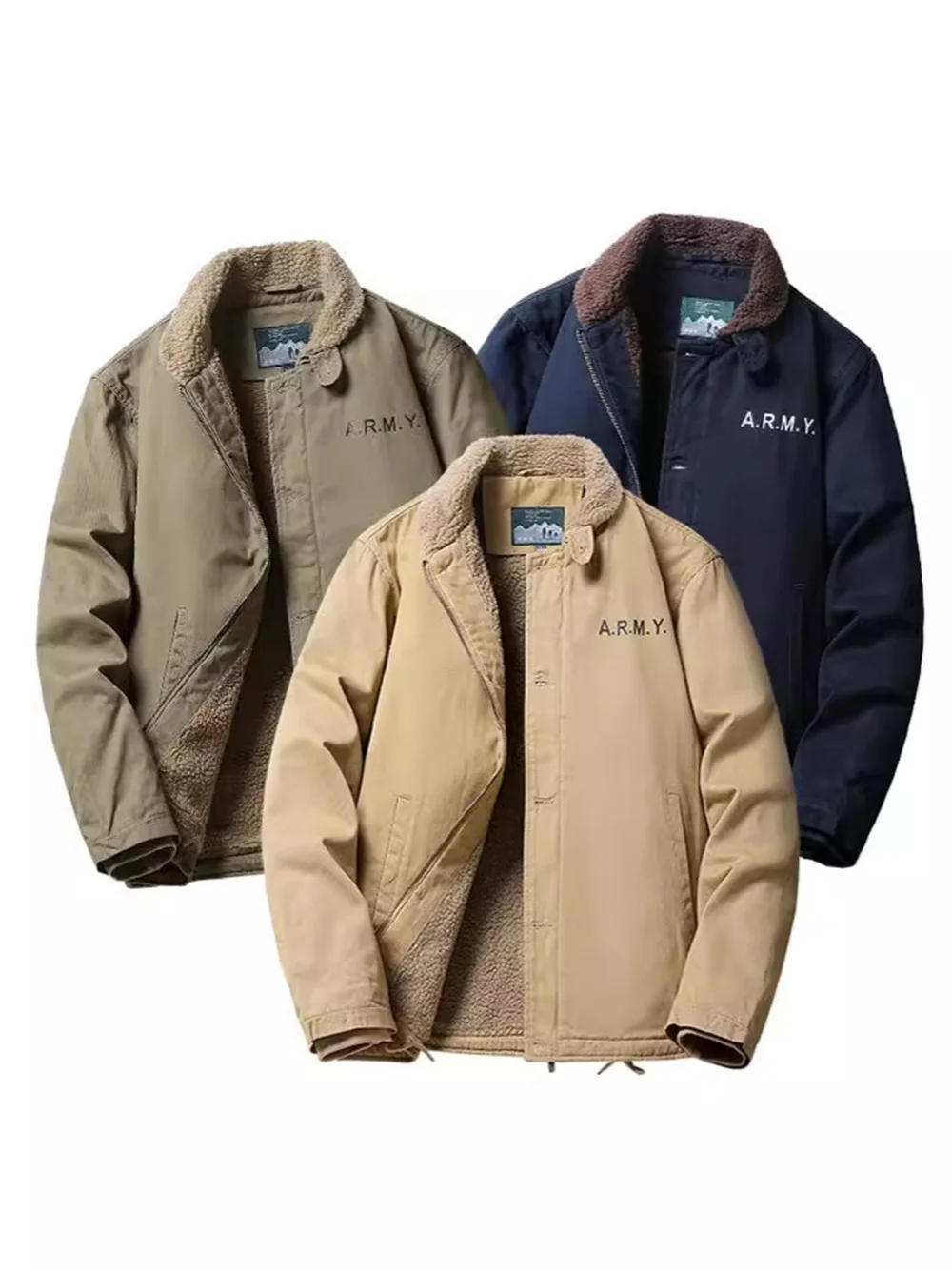 Мужская зимняя стеганая куртка из кашемира ягненка плюс бархатная на хлопковой