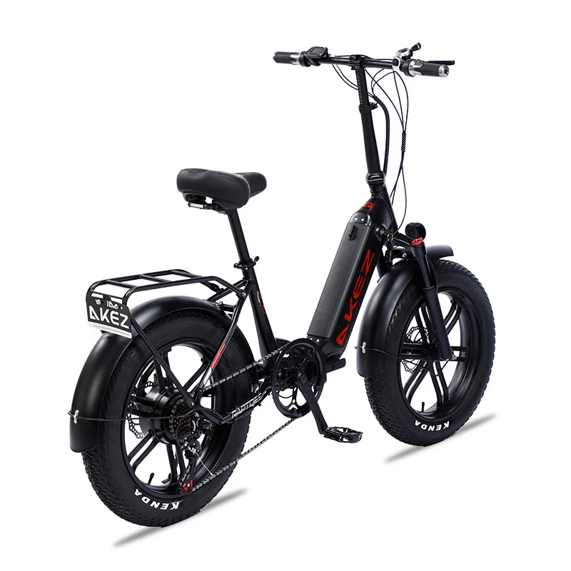 

7 variable speed folding hidden lithium battery bike 20*4.0 inch fat tire 500W power snow tire aluminum alloy electric bicycle