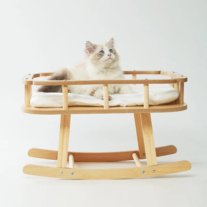 

50X38X30CM Solid Wooden Cat Hanging Bed Pet Fancy Swing Chair Cat's Hammocks Pet Lounger Cushion Pet Sleeping Rocking House
