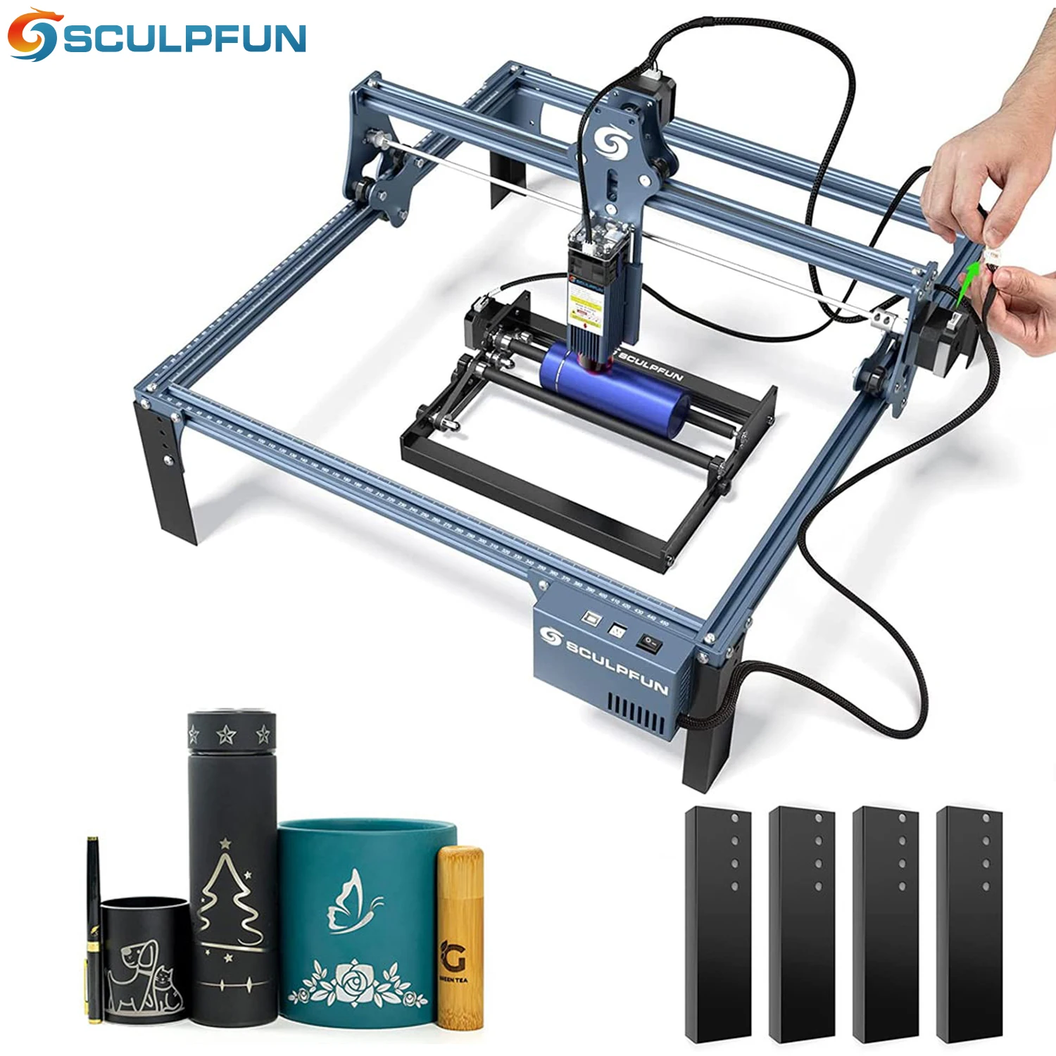 

SCULPFUN S9 Laser Engraving Machine Ultra-thin Laser Beam Shaping Technology Wood Acrylic Laser Engraver410x420mm Size