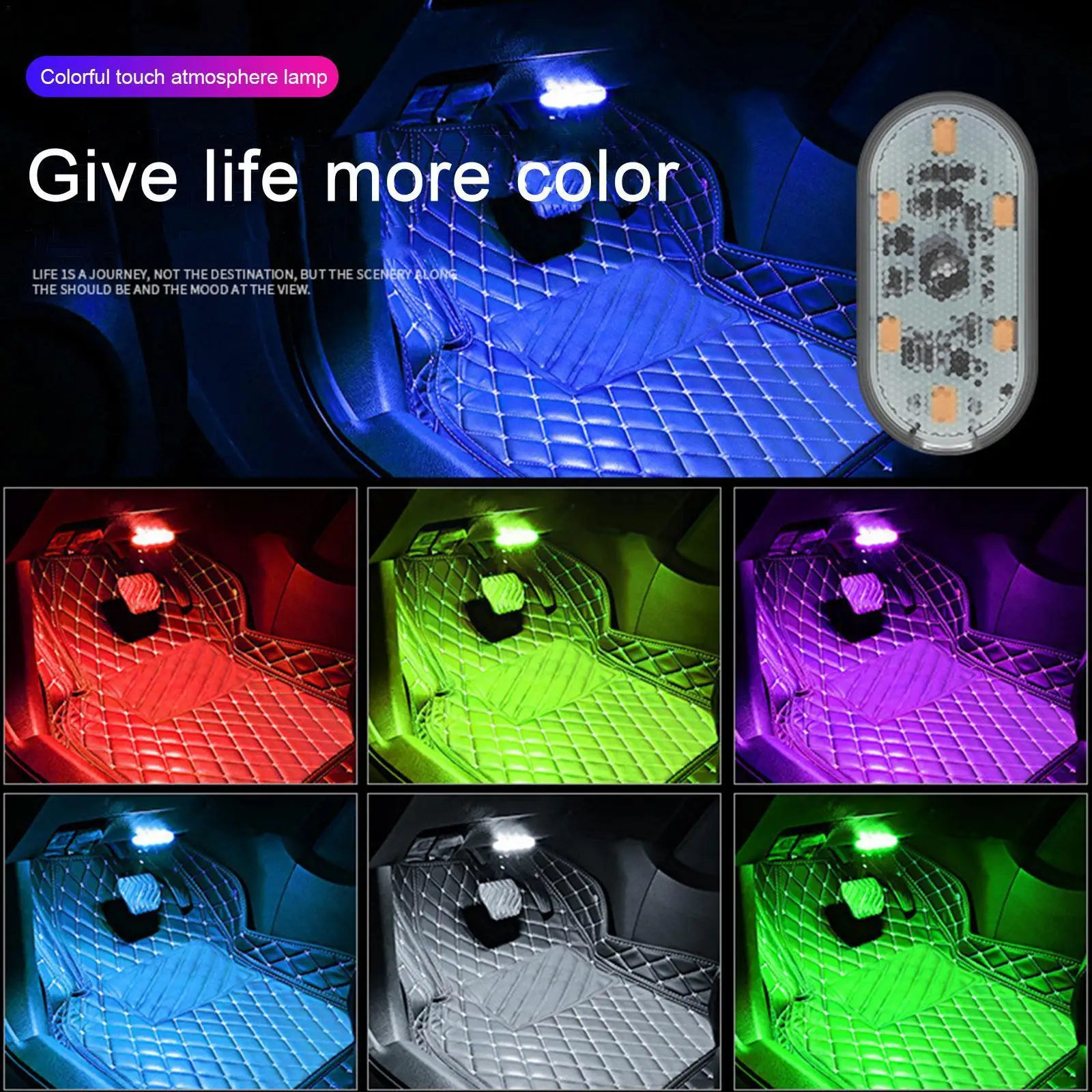 

6LED Car Lights Rechargeable Auto Interior Dome Size USB Trunk Roof Reading Charging Ceiling Light Mini Lamps L7X2