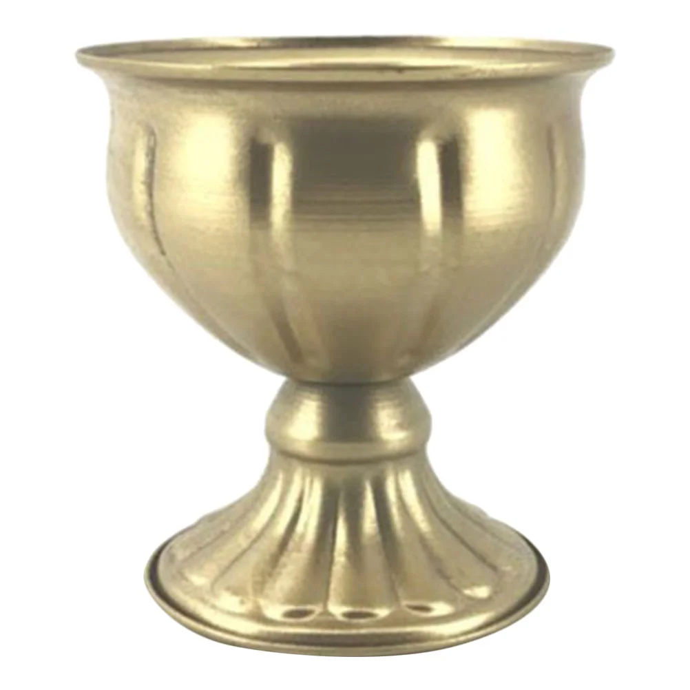 

1Pc Metal Flowerpot Retro Artificial Flower Vase Iron Craft Vase Photo Prop