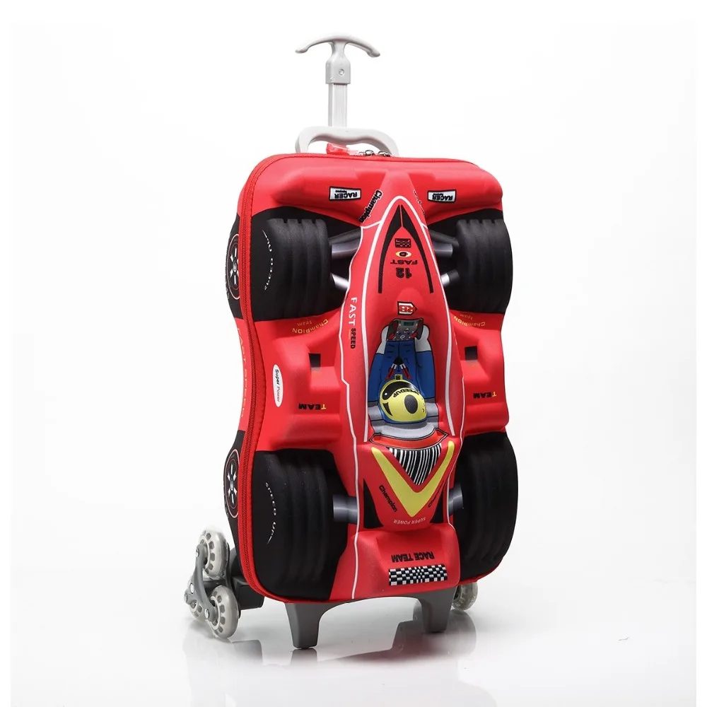 

HOT 16" cars 3D extrusion EVA trolley case boy kids cool Climb stairs luggage suitcase Travel cartoon Boarding box child g