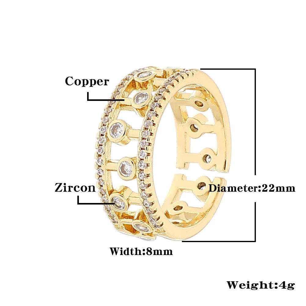Новинка корейский тренд медное многоцветное циркониевое ажурное изменяемое