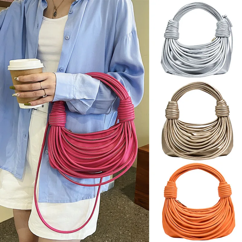 

2023 New Luxury Brand Weave Shoulder Bag PU Leather Tote Bag Designer Handbag Fashion Knotted Crossbody Bag Women's Bag