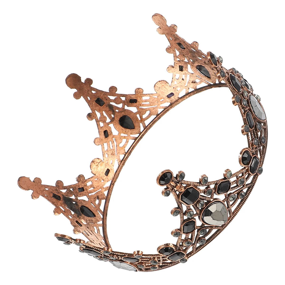 

Prom Headpiece Baroque Crown Wedding Rhinestones Headdress Princess Women Alloy Headwear Miss