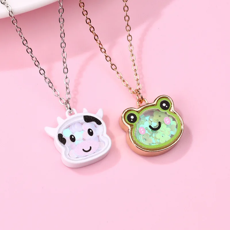 Elviragirl 1 шт. блестящее ожерелье с милыми животными медведем крупным рогатом