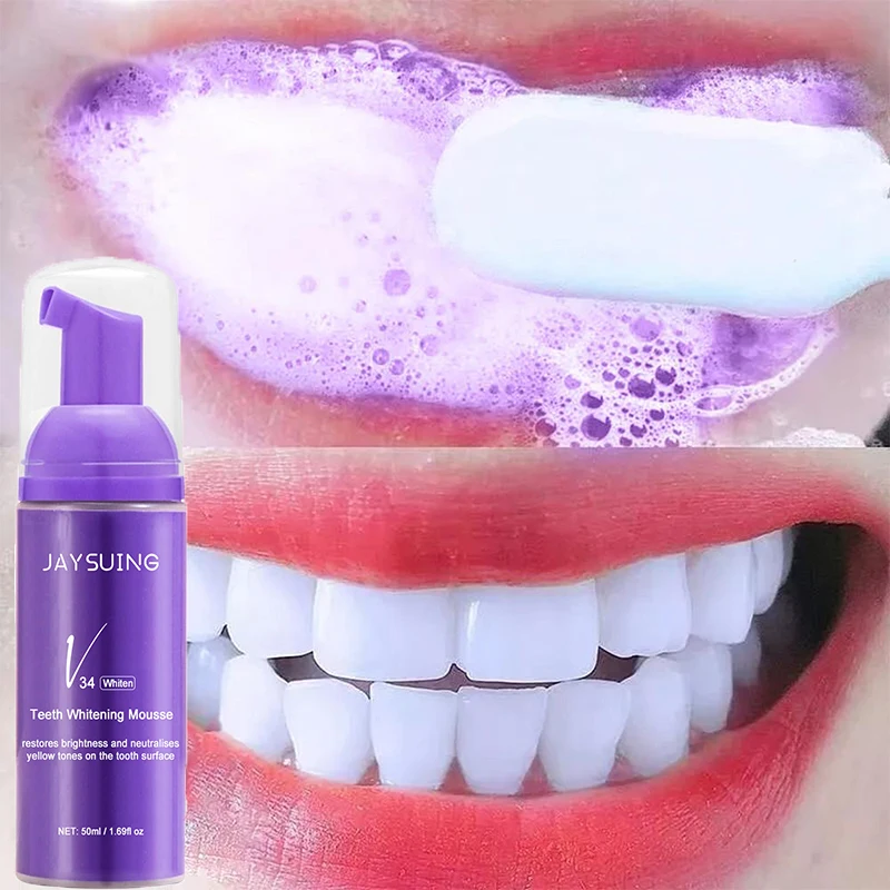 

Teeth Whitening Mousse Remover Plaque Coffee Stains Deep Cleaning Toothpaste Fresh Breath Dental Bleach Foam Health Tooth Care