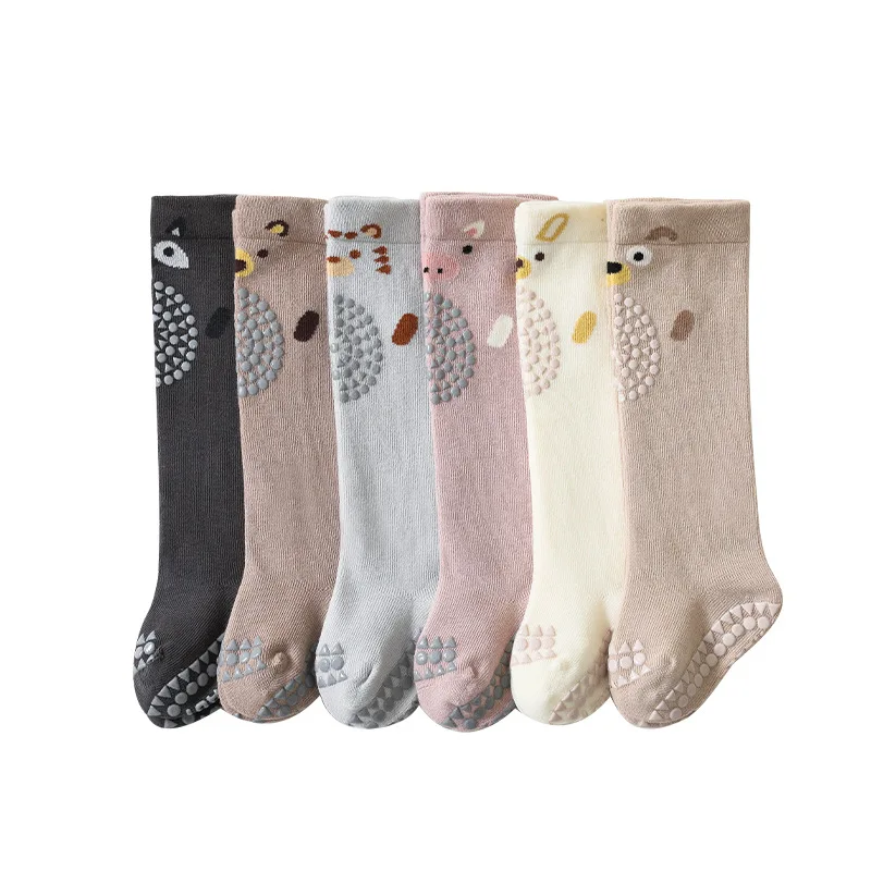 

A-Grade Combed Cotton Baby Stockings Spring Summer New Cartoon Non-slip Socks Silicon Leg Warmmers Toddler Boys Girls 0-3 Year