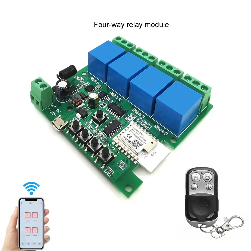 

Home Appliance Gate Wireless Controller Module 4 Channel Relay Board