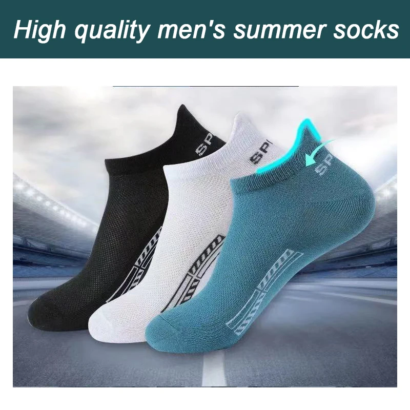 10Pairs High Quality Men Women Ankle Socks Breathable Cotton Sports Mesh Casual Athletic Summer Thin Cut Short Sokken Size 38-44