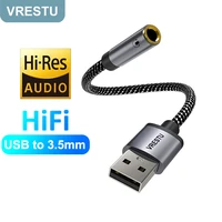 2 in 1 usb external sound card usb to 3 5mm jack female audio adapter high quality braided stereo aux convertor for ps5 computer