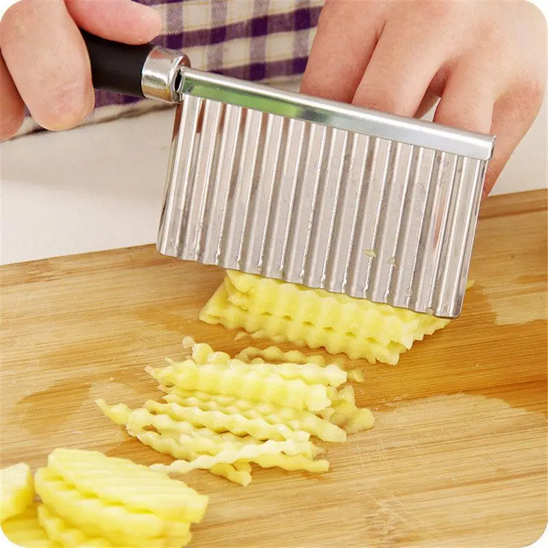 

Potato Cutter Chips French Fry Maker Peeler Cut Dough Fruit Vegetable Kitchen Accessories Knife Chopper Crinkle Wavy Slicer