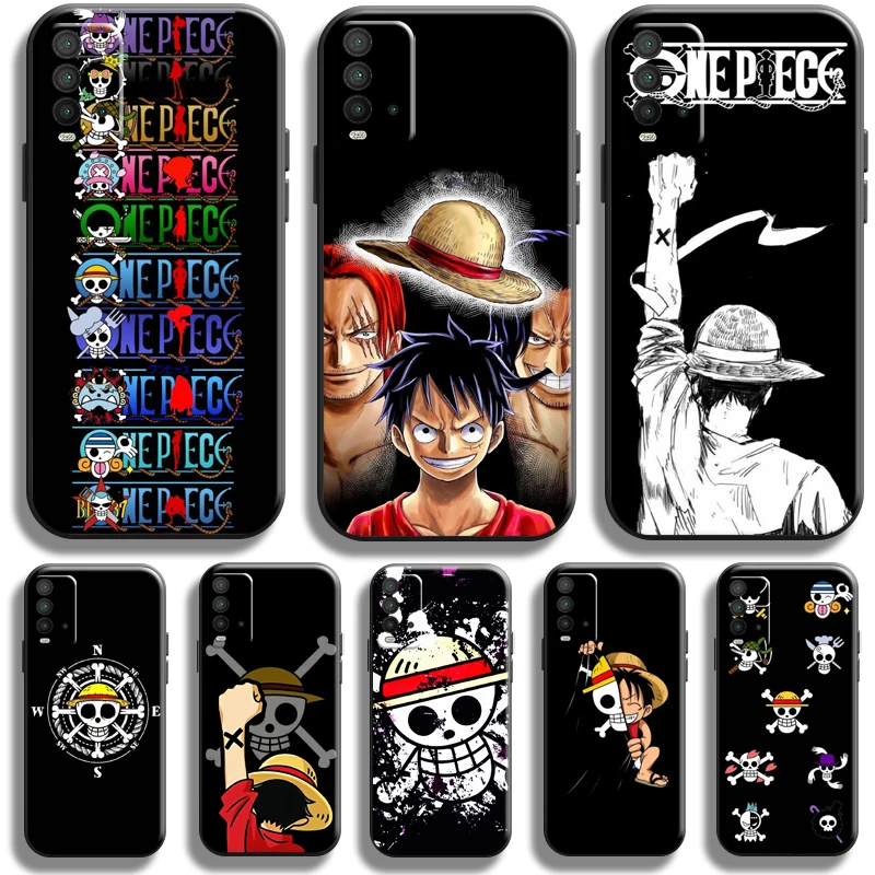 

One Piece Luffy Logo For Xiaomi Redmi 10 9 9T 9A 9C 8 8A Redmi Note 10 10S 9 9T 9S 5G 8 8T 7 PRO Phone Case Back Black Funda