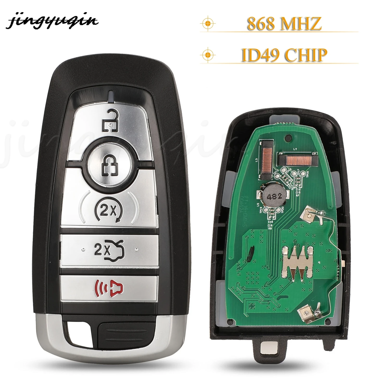 Jingyuqin 5 кнопок Φ 868MHz ID49 для Ford Fusion Edge Explorer Expedition