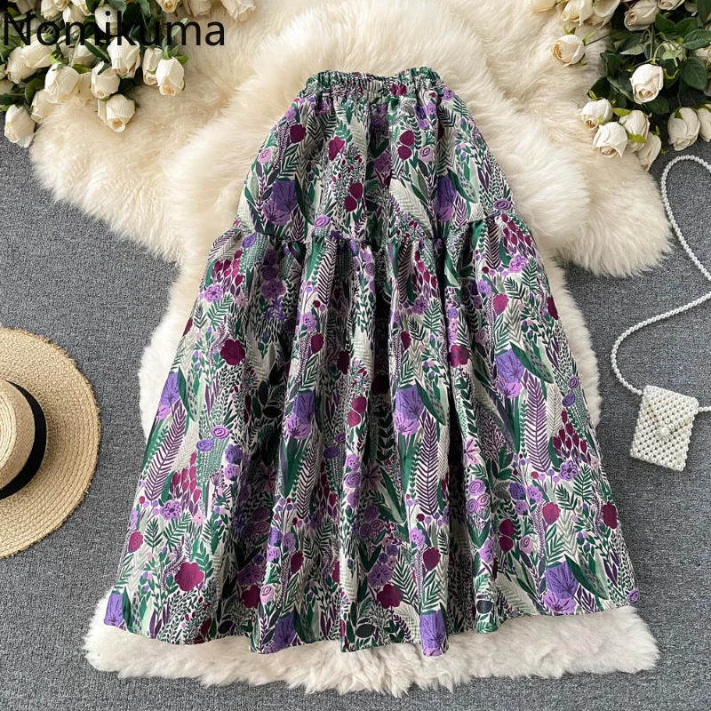 

Nomikuma Skirts for Women Autumn Winter High Waist Jacquard Chic Loose Faldas Mujer Moda 2022 Vintage Elegant Casual Jupe Femme