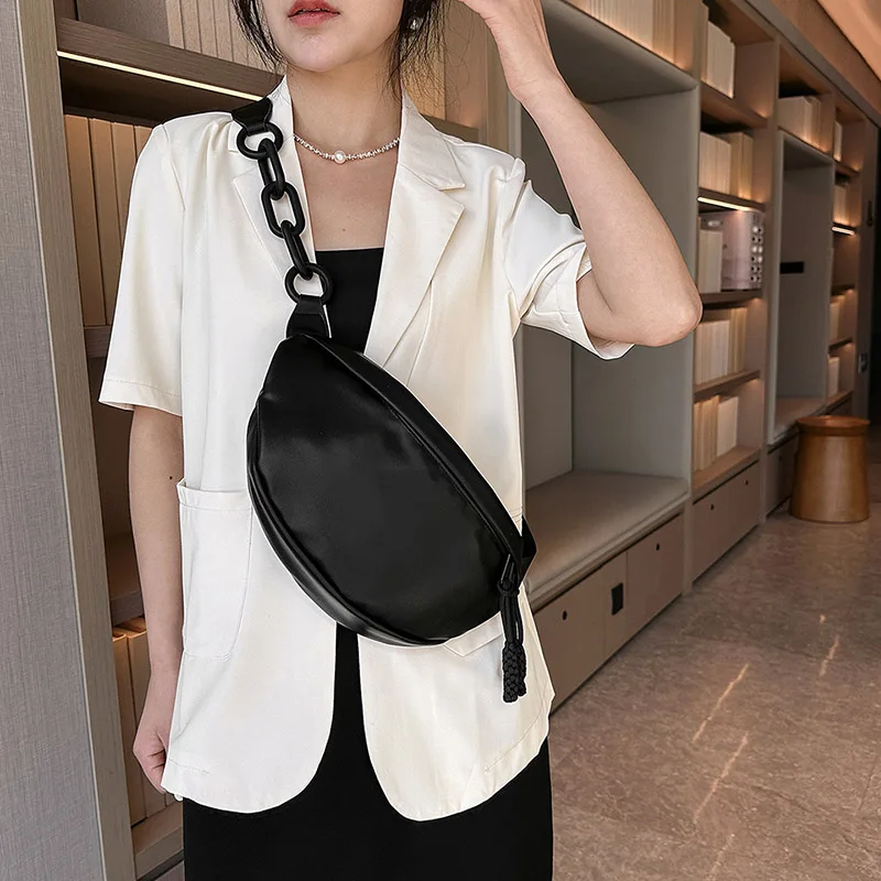 Модная простая поясная сумка через плечо для женщин однотонная полиэстеровая