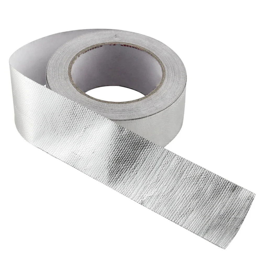 

1 Roll Exhaust Heat Wrap Tape Heat Resistant Tape Heat Insulated Car Tape Aluminum Foil Heat Barrier