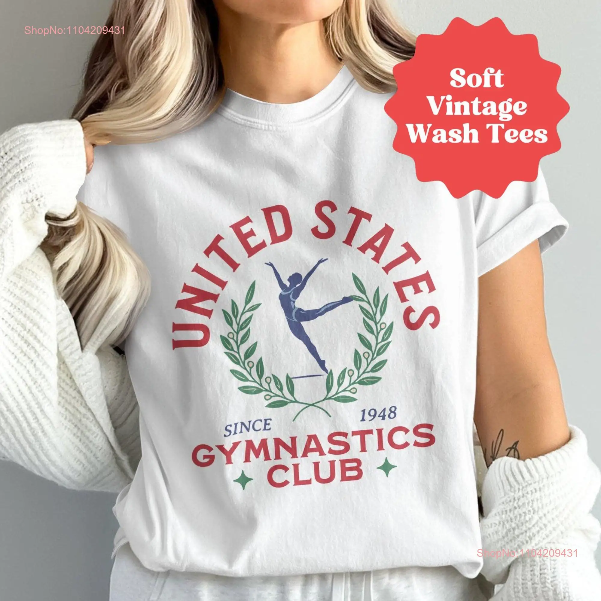 Футболка Comfort Colors USA Gymnastics Club винтажная женская футболка Gymnast с длинными или