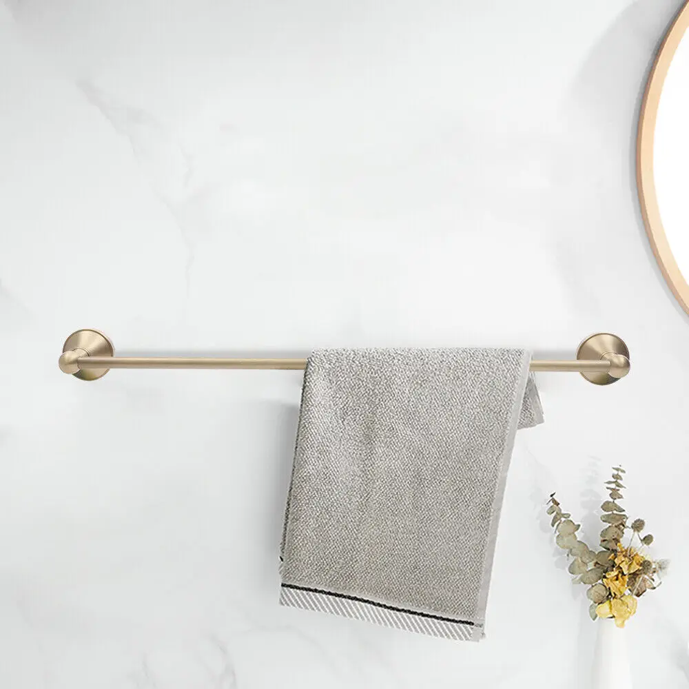 Bar Brushed Brass Wall-mounted Hanging Rod Bathroom Towel Ra