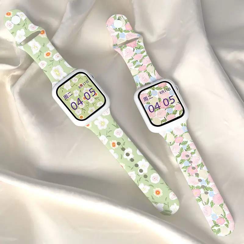 

Suitable for Apple Watch strap female AppleWatch7/4/5/6/se strap silicone simple high-value female apple watch band
