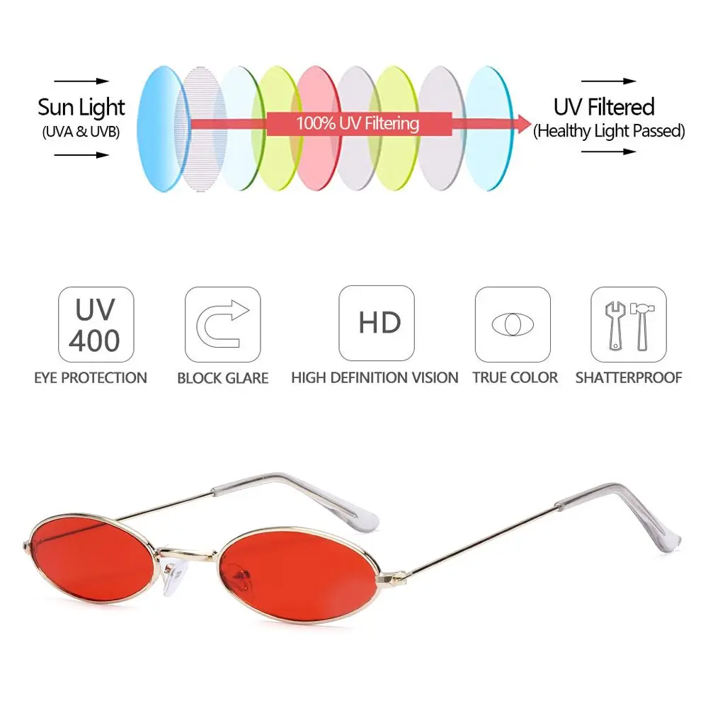 Овальные Солнцезащитные очки в стиле ретро для мужчин и женщин