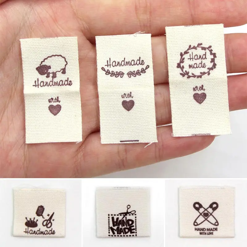 

50Pcs Cloth Labels Handmade Label Fold Tags Sewing Craft Labels DIY Colthes Bags Shoes Decoration Garment Accessories