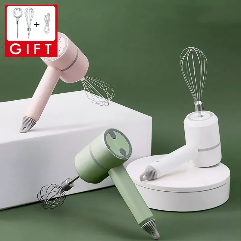 

Wireless Portable Electric Food Mixer Hand Blender 3 Speeds High Power Dough Blender Egg Beater Baking Hand Mixer Kitchen Tools