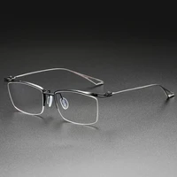 japanese handmade brand design retro half rim glasses frame large men women eyeglasses eyewear pure titanium ultralight vintage