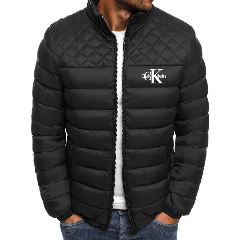 2023 new men's down padded autumn and winter slim slim warm padded jacket casual fashion stand-up collar padded jacket