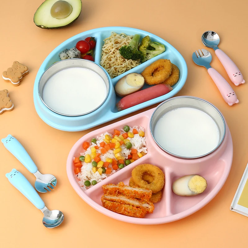 

Cartoon Fractal Kids Plate Easily Attract Baby Feeding Kids' Attention Increase Eat Interesting Designed for Children Tableware