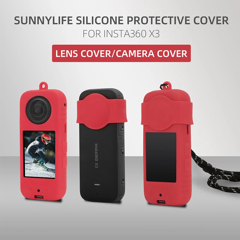 

Silicone Protective Case For Insta360 X3 Case Lens Body Soft Shell Dustproof Protective Sleeve Panoramic Accessories WithLanyard