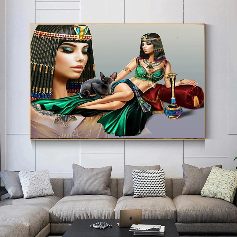 Настенные картины Клеопатра с изображением красивой кошки постеры и принты на