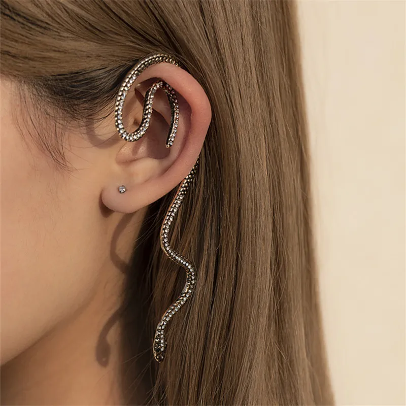 

Fashion Exaggerated Snake Ear Bones Ears Hanging Clamp Geometrical Irregular Do Old Alloy Ms Wedding, Birthday, Tourist Gifts