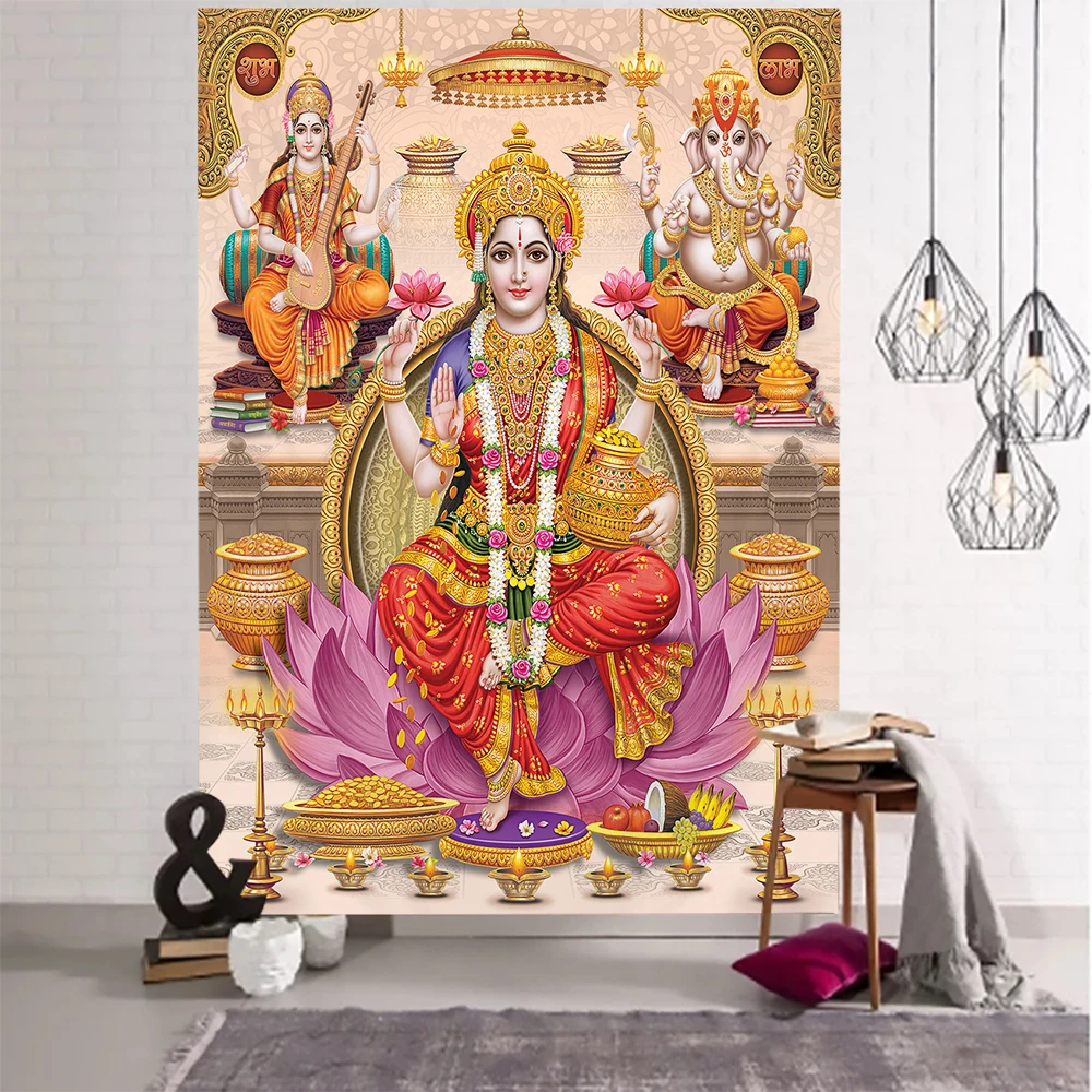 India Shiva God Tapestry Hippie Wall Hanging Bohemian Mandala Ganesha Background Cloth Ceiling Living Room Art Room Home Decor