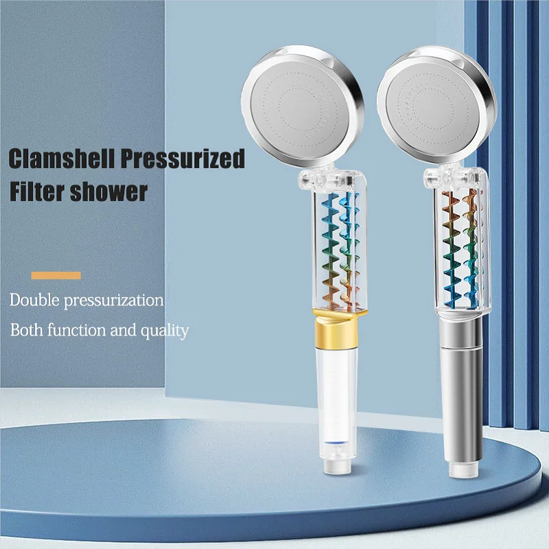 

Turbo Pressurized Filter Water Saving Shower Head Foldable 360° Rotating High Pressure Handheld Shower Head Bathroom Accessories