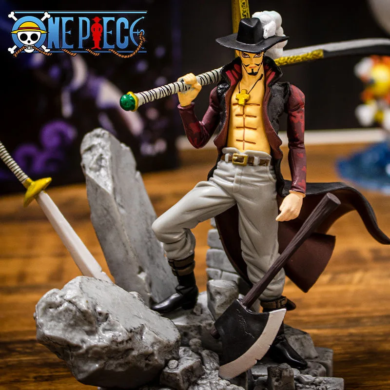 

15cm Bandai One Piece Anime Dracule Mihawk Standing Action Figure PVC Model Statue Toy World No. 1 Great Swordsman