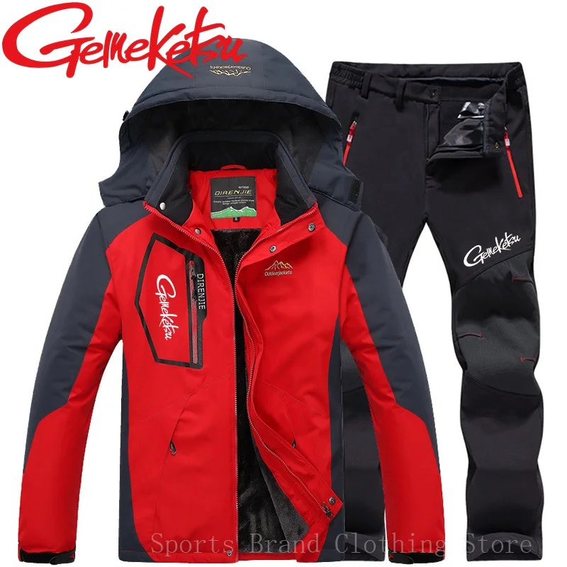 Модный уличный штурмовый костюм 2024 мужской зимний водонепроницаемый плюшевый и