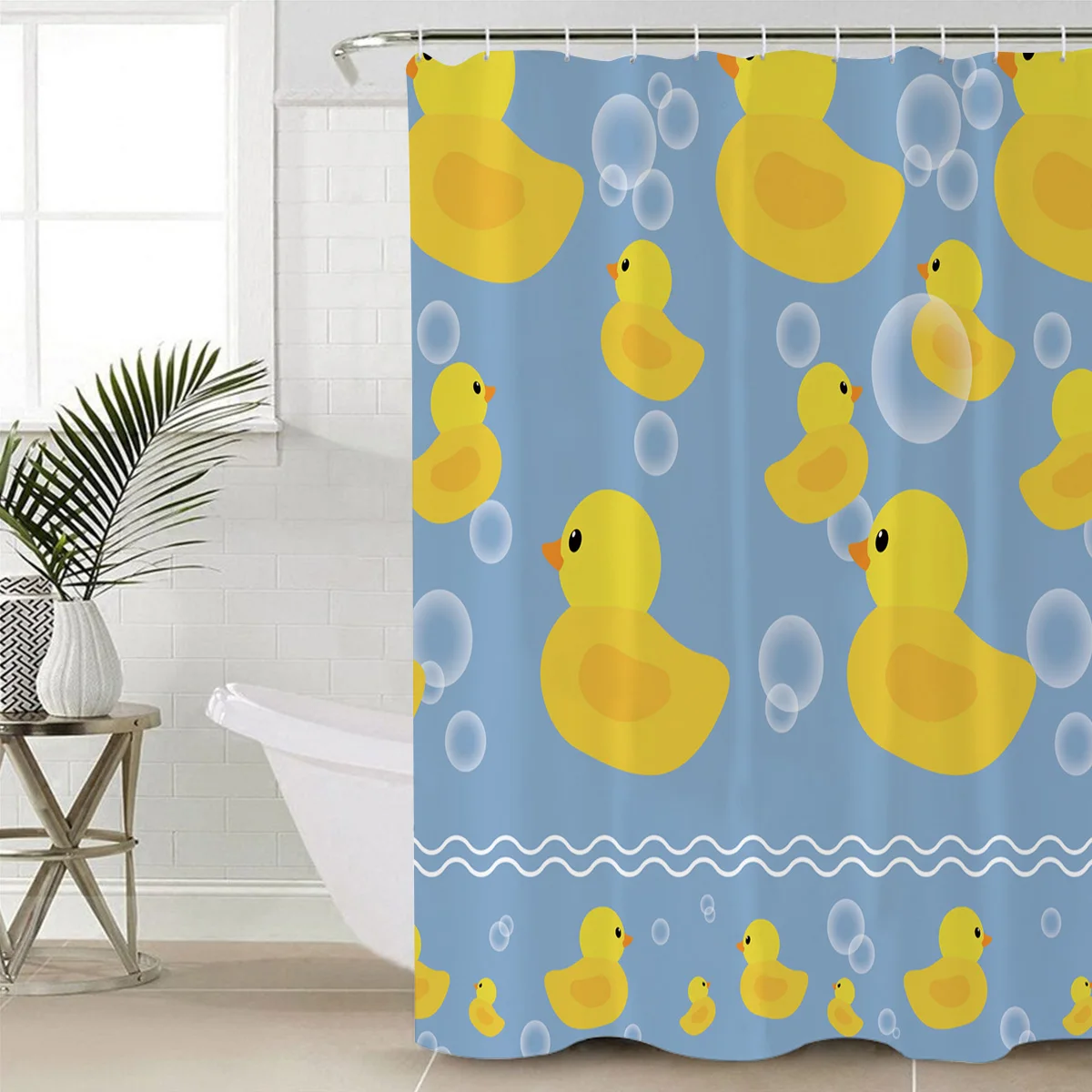 Занавеска для душа из пузырьковой маленькой желтой утки Комплект штор в ванную