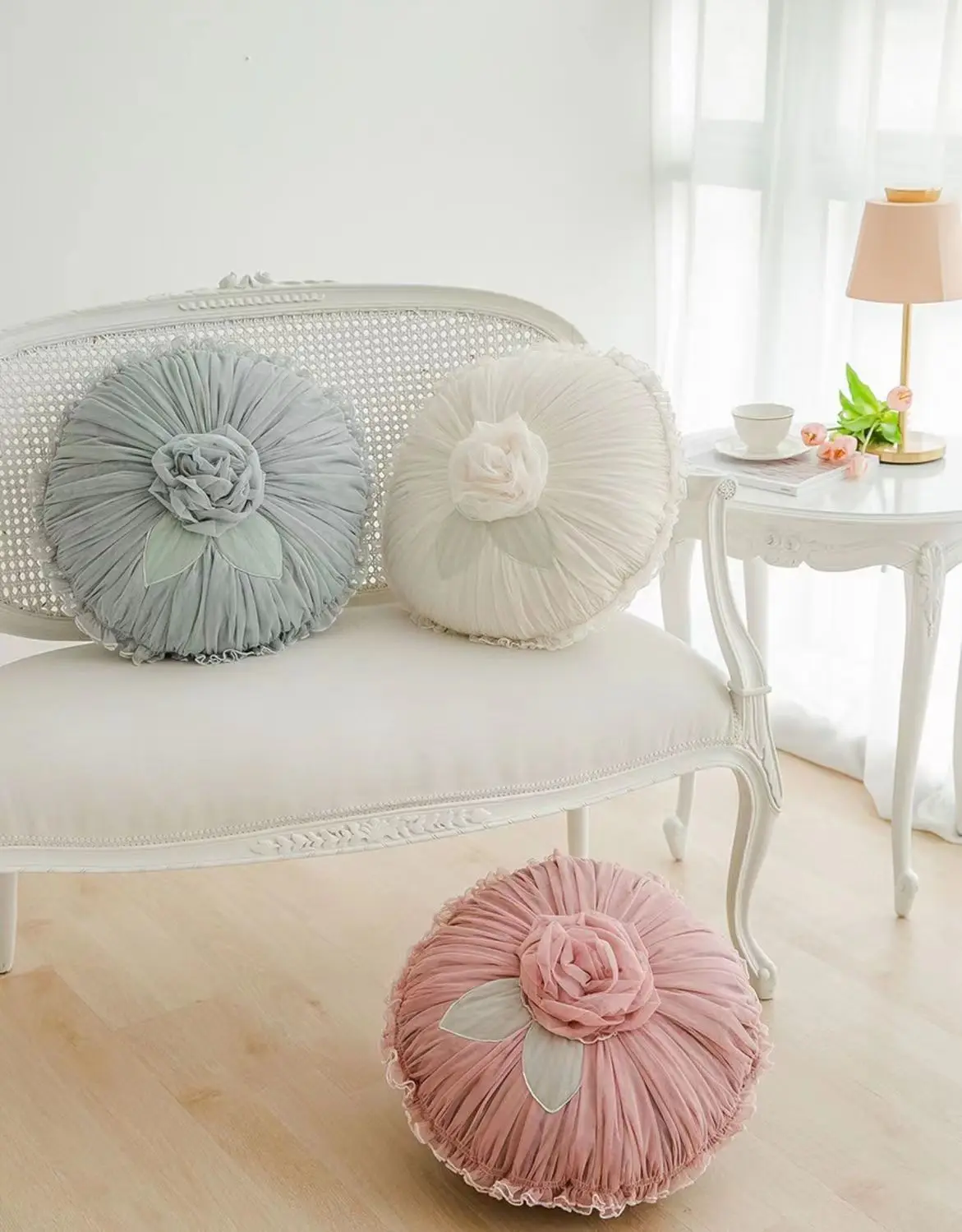 

Кружевная круглая декоративная подушка в Корейском стиле, диаметр 45 см