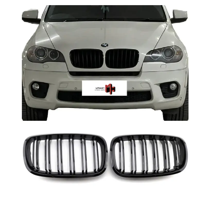 

ABS dual line replacement racing grille suitable for BMW 2008-2014X5 E70 BMW X5M car accessories Bright black M color front gril