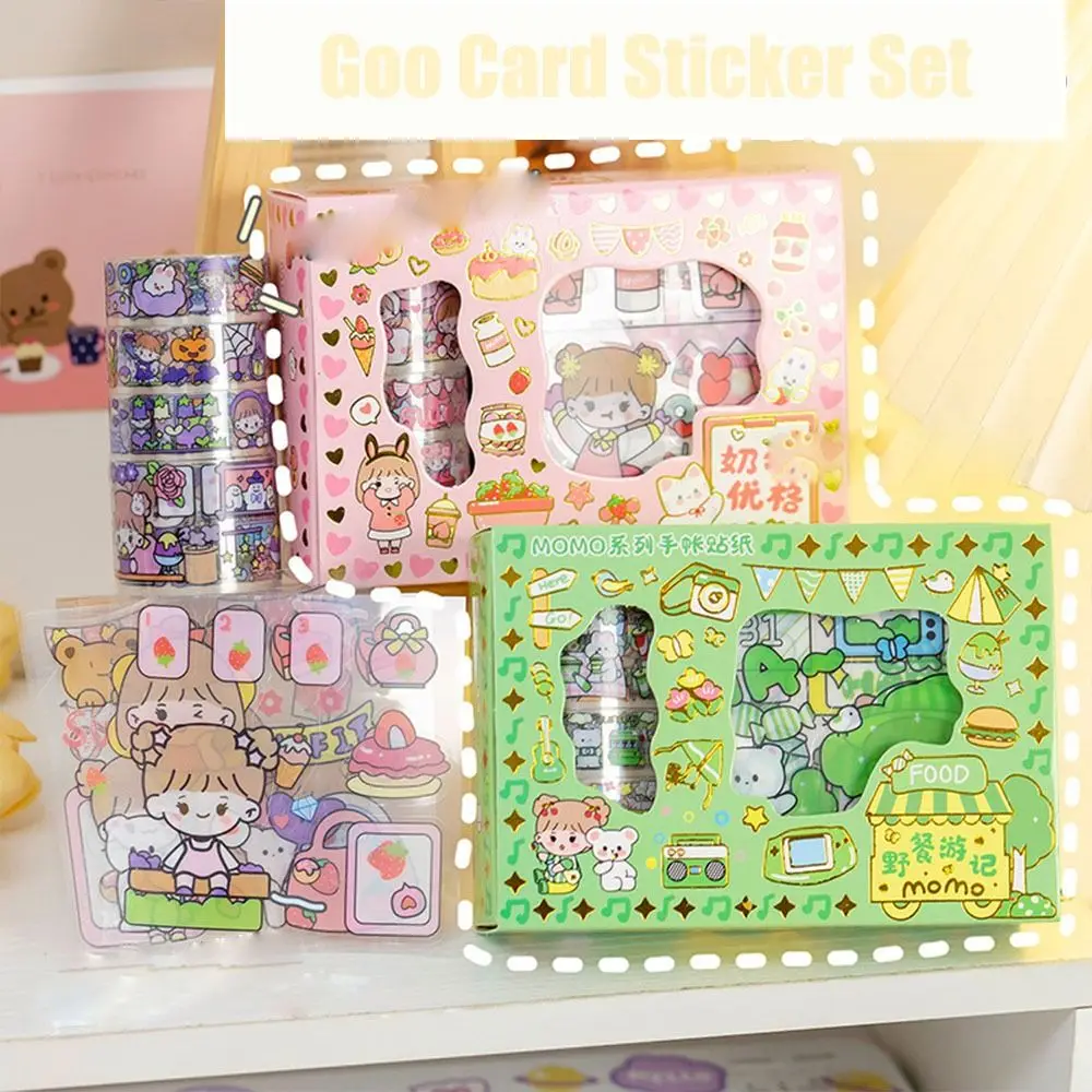 

Students Hand Account Boxed Goo Card Guka Sticker Set Adhesive Diary Sticker Decorative Stickers DIY Journal Sticker