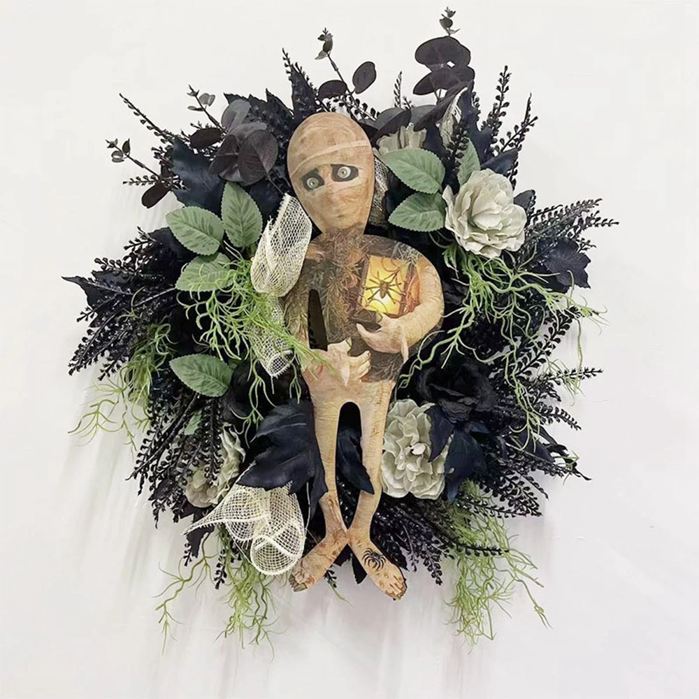 Венок на Хэллоуин для мам уличный венок входной двери страшный ужас гирлянды