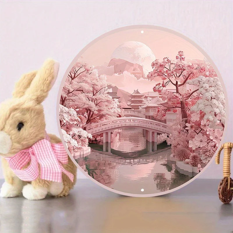 Круглая алюминиевая настенная вывеска в японском стиле устойчивая к УФ и