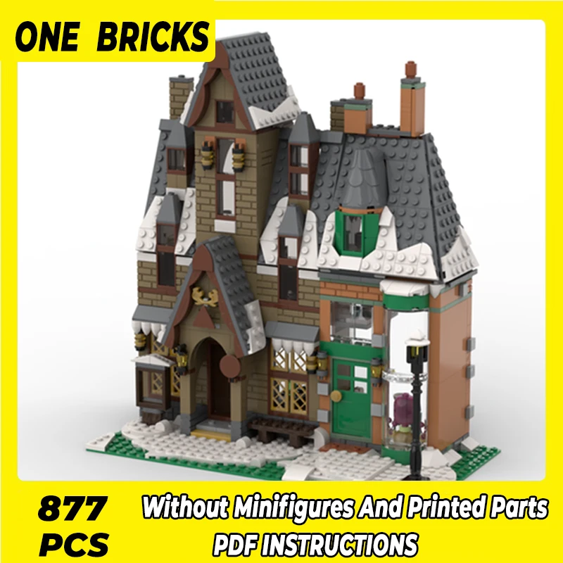 

Moc Building Blocks Modular Street View Winter House Technical Bricks DIY Assembly Construction Toys For Childr Holiday Gifts