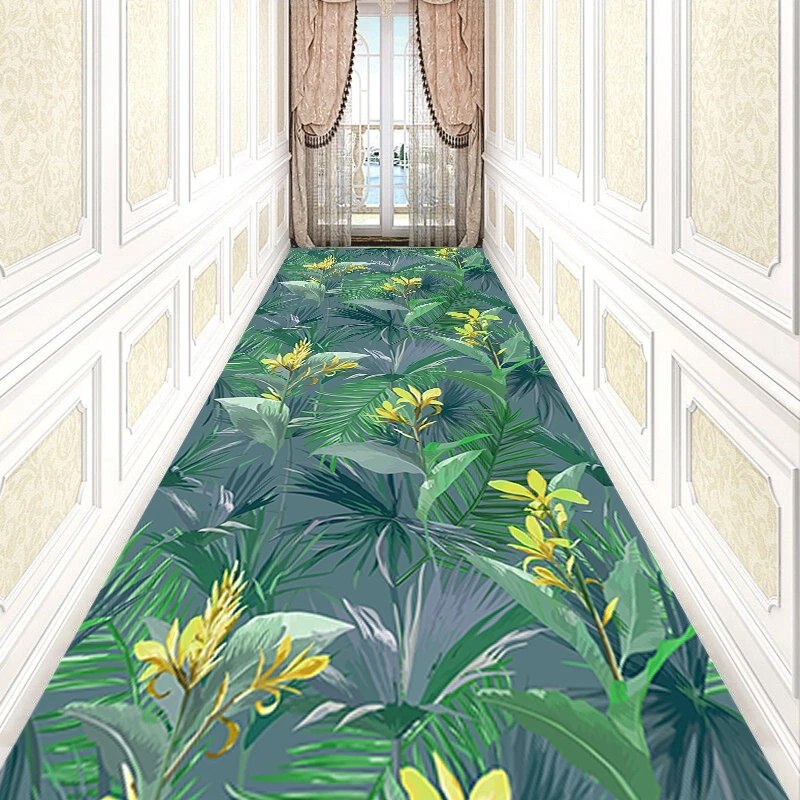 

Reese Lobby Carpet Living Room Bedroom Porch Rug Beautiful Tropical Palm Leaf And Flower Jungle Vestibule Hallway Corridor Aisle
