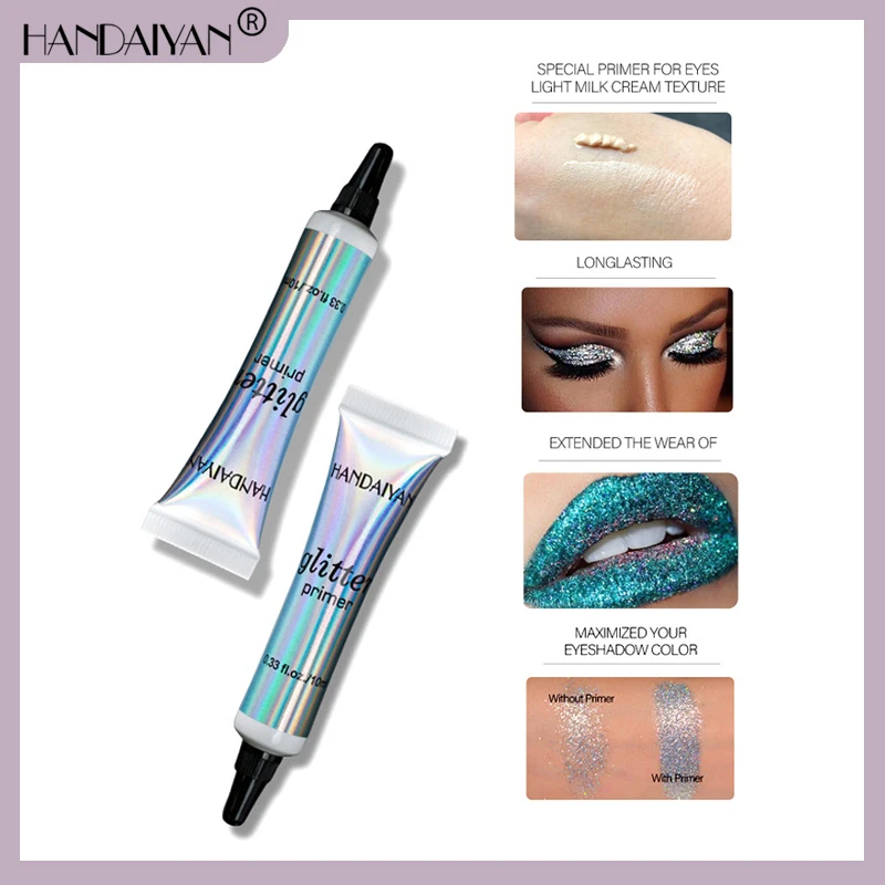 

Гель для макияжа HANDAIYAN, Праймер, тени для век, крем для макияжа, клей для лица, губ, блестки, портативный профессиональный Блестящий праймер д...