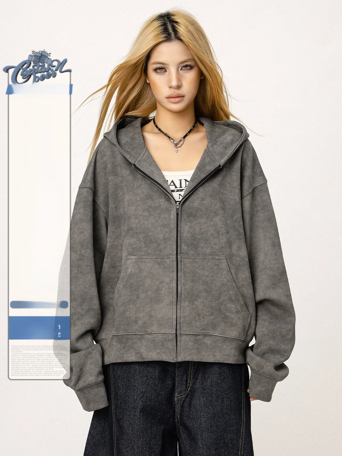 Ctbcaptainbeer Американская потертая толстовка с капюшоном принтом тай-дай для мужчин и